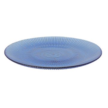 PIATTO DESSERT IN VETRO BLU MARINO D 21CM
