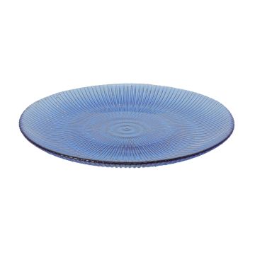 PIATTO PIANO IN VETRO BLU MARINO D 28CM