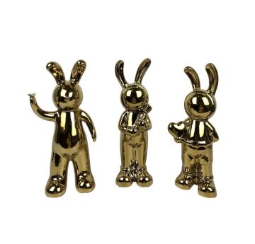 SCULTURA IN CERAMICA ORO LUCIDO H. 33CM ASSORTITO