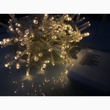 LUCI DI NATALE A LED 180 LUCI BIANCO CALDA A BATTERIA 9MT - USO ESTERNO