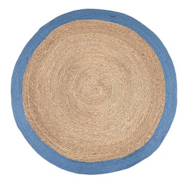 TAPPETO ZAHRA NATURALE/AZZURRO D 120CM TAPPETO ZAHRA NATURALE/AZZURRO D 120CM