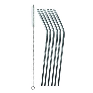 SET 6 CANNUCCE INOX CON SPAZZOLINO PER PULIZIA LINEA DAILY