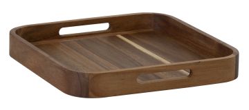 VASSOIO IN LEGNO ACACIA 2.0 QUADRATO LARGE CON MANIGLIE 30X30 H 4CM