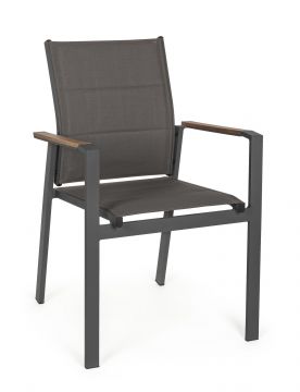 SEDIA CON BRACCIOLI KUBIK IN ALLUMINIO ANTRACITE