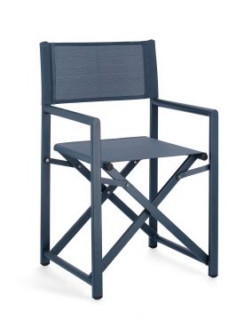 SEDIA REGISTA TAYLOR NAVY IN ALLUMINIO E TEXTILENE BLU