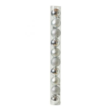 TUBO 10 PALLINE 6CM ARGENTO