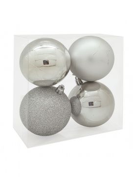 SET 4 PALLINE 8CM ARGENTO