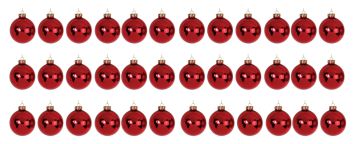 CONFEZIONE 36 SFERE DI VETRO DIAM. 3CM COLORE ROSSO LUCIDO