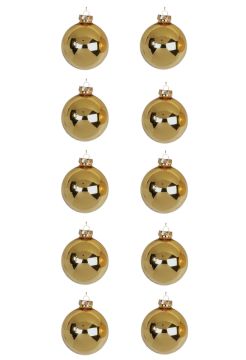 CONFEZIONE 10 SFERE DI VETRO DIAM. 6CM COLORE ORO LUCIDO