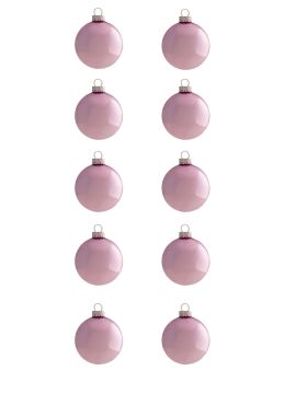 CONFEZIONE 10 SFERE DI VETRO DIAM. 6CM COLORE ROSA LUCIDO