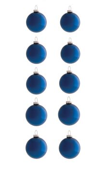 CONFEZIONE 10 SFERE DI VETRO DIAM. 6CM COLORE BLU NAVY LUCIDO