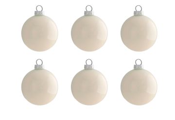 CONFEZIONE 6 SFERE DI VETRO DIAM. 10CM BIANCO PERLA LUCIDO