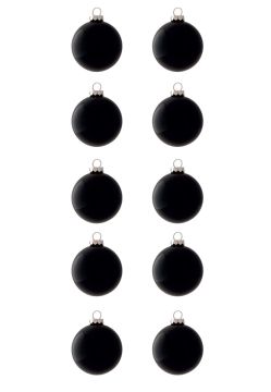 CONFEZIONE 10 SFERE DI VETRO DIAM. 6CM COLORE NERO LUCIDO