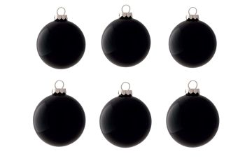 CONFEZIONE 6 SFERE DI VETRO DIAM. 10CM COLORE NERO LUCIDO