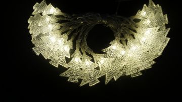 LUCI DI NATALE 100 LED BIANCO CALDO A BATTERIA 10+0.5MT