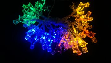 LUCI DI NATALE 100 LED MULTICOLOR A BATTERIA USO ESTERNO