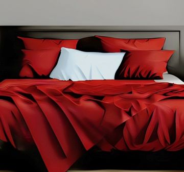 COMPLETO LENZUOLO RASO 60 MAXI BRIGHT ROSSO 2P