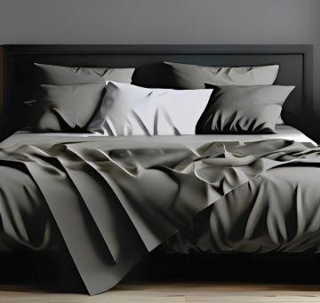 COMPLETO LENZUOLO 2P COTONE DI RASO 60 MAXI BRIGHT GRIGIO 