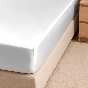 LENZUOLO ANGOLI RASO BRIGHT BIANCO 2P