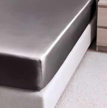 LENZUOLO ANGOLI RASO BRIGHT GRIGIO 2P