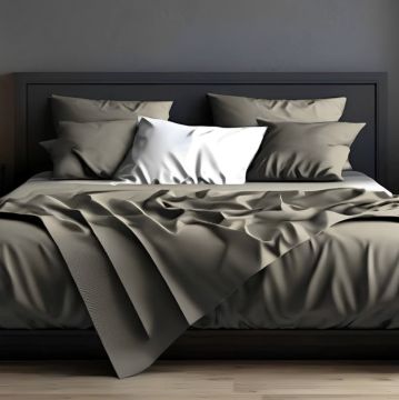 PARURE COPRIPIUMINO RASO 60 BRIGHT TORTORA 2P