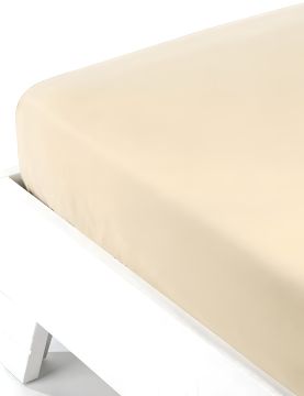 LENZUOLO SOTTO CON ANGOLI FRIDA 2P 180X200+27CM PANNA 100% COTONE