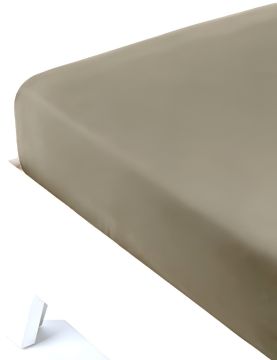 LENZUOLO SOTTO CON ANGOLI 2P FRIDA 180X200+27CM  TORTORA 100% COTONE