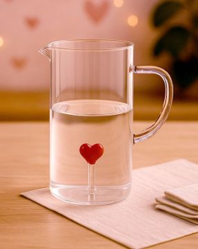 CARAFFA IN VETRO LINEA MY LOVE IN VETRO TRASPARENTE CON DECORO
