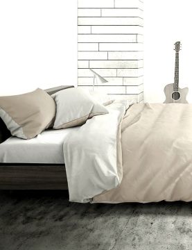 PARURE COPRIPIUMINO SUGAR TINTA UNITA PANNA 1P