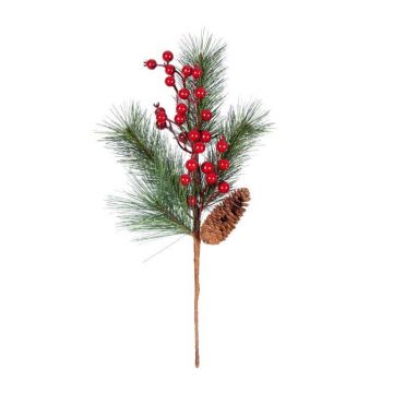 RAMO CON BACCHE ROSSE H. 38CM 
