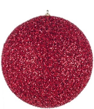 SFERA ANGELICA ROSSA GLITTERATO IN POLISTIROLO D 20CM