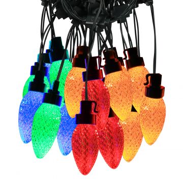 LUCI DI NATALE 20LUCI PIGNE FISSE MULTICOLOR 31V 6W IP4 3MT - USO ESTERNO