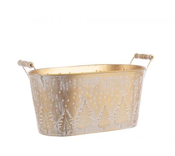 PORTA VASO CHILLY OVALE ORO 51.5X25 H 25CM