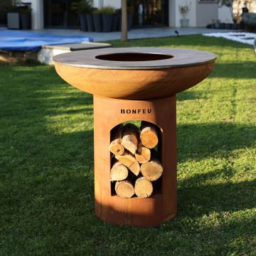 BONFEU - BRACIERE BONBIZA XL APERTO 102X98 CM CORTEN