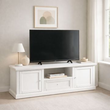 PORTA TV IN LEGNO CM 160X45 H. 56 BIANCO OPACO 