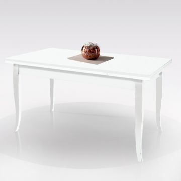 TAVOLO* ART.1004 CM120X80 C/2 ALLUNGHE BIANCO OP.  LUCIDO E IMBALLATO