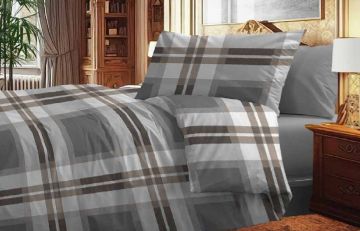 COMPLETO LETTO UNA PIAZZA E MEZZA IN COTONE ABE GRIGIO