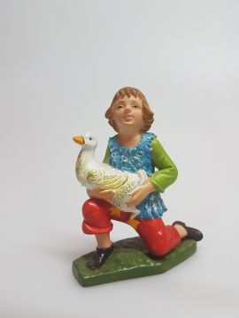 PASTORE CON OCA IN PVC A COLORI VIVACI H. 10CM