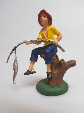 PESCATORE IN PVC A COLORI VIVACI H. 10CM