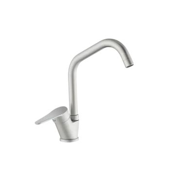 LINEA ALLEN - MISCELATORE MONOCOMANDO LAVELLO ACCIAIO SPAZZOLATO