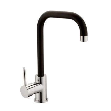 LINEA FLORIDA - MISCELATORE MONOCOMANDO LAVELLO CROMATO E NERO 