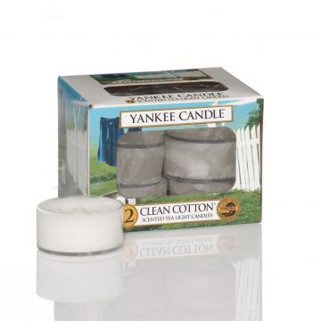 YANKEE CANDLE - 12 TEA LIGHT PROFUMATE CLEAN COTTON