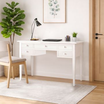 SCRITTOIO BIANCO OPACO 5 CASSETTI