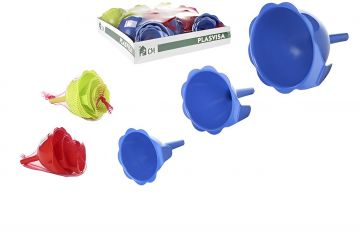 SET 3 IMBUTI IN PLASTICA DI FIORI COLORI ASSORTITI