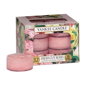 YANKEE CANDLE - 12 TEA LIGHT PROFUMATE FRESH CUT ROSES