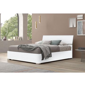 LETTO MATRIMONIALE CONTENITORE BIANCO FRASSINATO