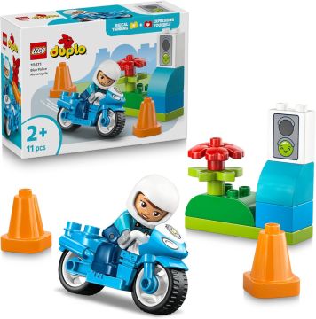 LEGO DUPLO - MOTOCICLETTA BLU DELLA POLIZIA