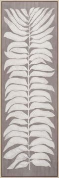 TELA CON STAMPA FOGLIE CHIARE SU CORNICE DI LEGNO 40X120CM SP 3.5CM