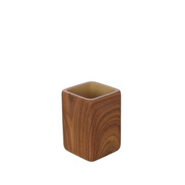 LINEA RADICI - BICCHIERE PORTASPAZZOLINI IN POLIRESINA EFFETTO LEGNO