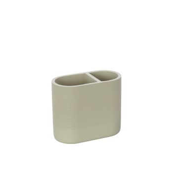LINEA MARIKA - BICCHIERE PORTASPAZZOLINI IN POLIRESINA KHAKI